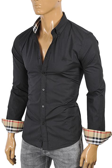 mens burberry dress shirt black|Burberry dress shirt men cheap.